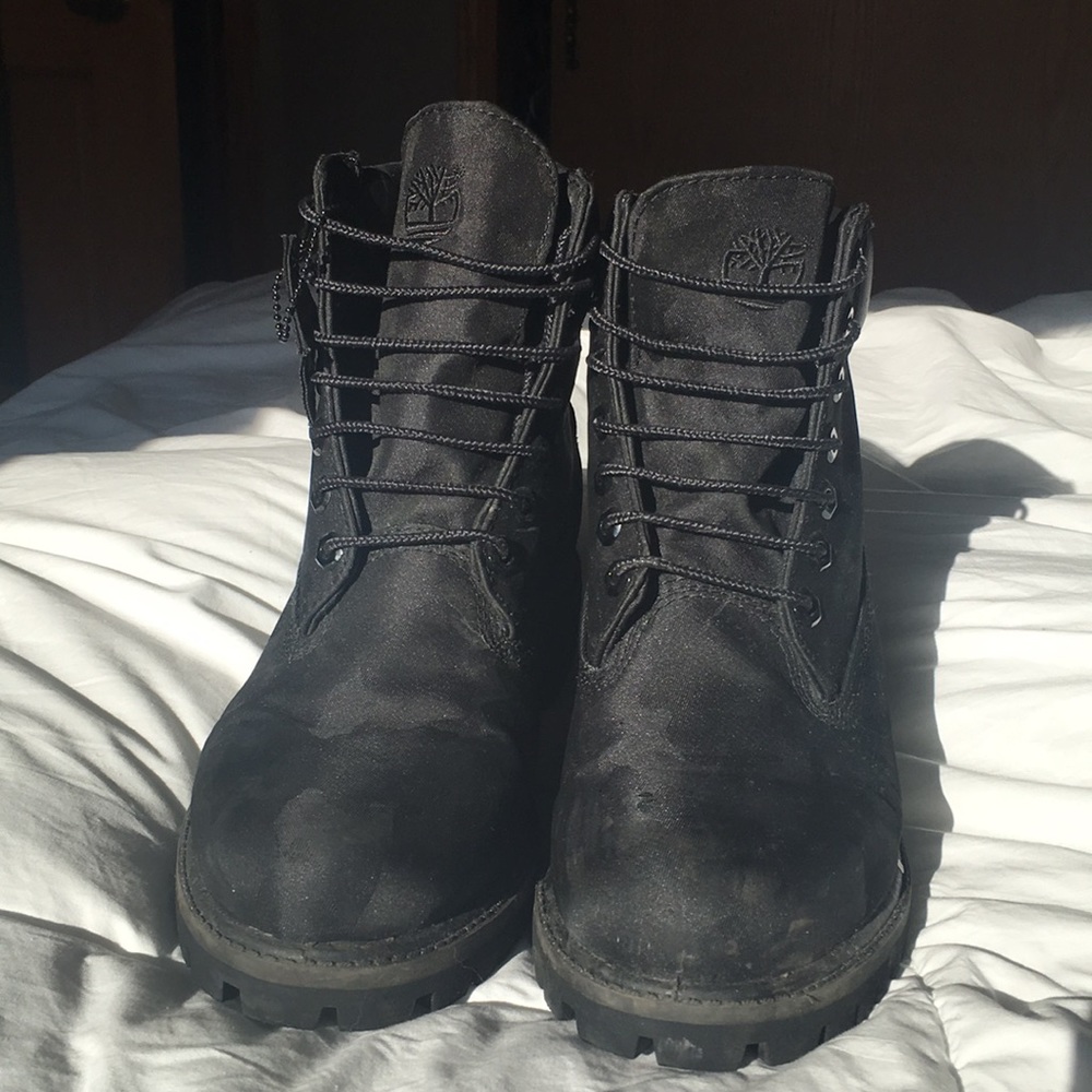 All black camo Timberlands